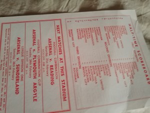 Arsenal v Tottenham Hotspur Programme for Football Combination match on 14th Feb for sale on Ebay