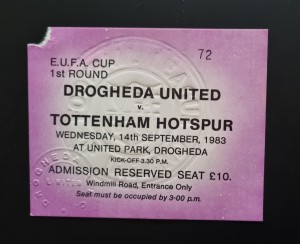 Drogheda v Tottenham/Spurs  1983/84 Uefa Cup  ticket for sale on Ebay