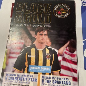 Berwick Rangers V Dalbeattie Star/ Spartans 19/20 Programme for sale on Ebay