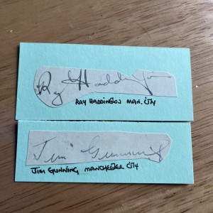 Ray Haddington And Jim Gunning Manchester City Vintage Autographs 1950’s for sale on Ebay