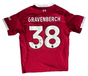 RYAN GRAVENBERCH Rare Hand Signed Liverpool Home Football Jersey #38 Proof/COA for sale on Ebay