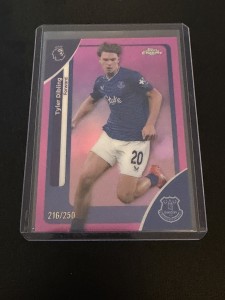 2026 Topps Chrome EPL Tyler Dibling Pink Refractor 216/250 Everton  for sale on Ebay