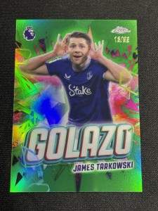 James Tarkowski /99 Green Golazo Topps Chrome Premier League Everton for sale on Ebay