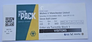Wolves  v Manchester United Ticket 31 December  2022 - 2022/2023  Season for sale on Ebay