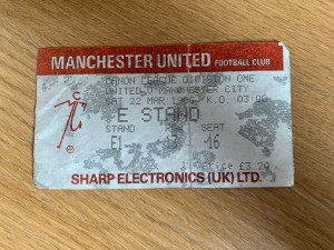 Manchester United v Man City~22th March 1986~Ticket Stub for sale on Ebay
