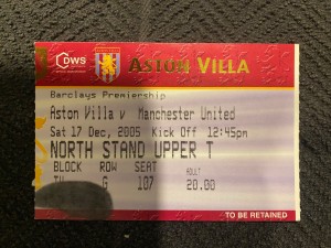 Aston Villa v Manchester United 2005/06  Premier League Ticket for sale on Ebay