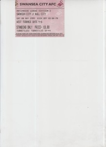 8  5  99  Swansea   v  Hull  City        match ticket for sale on Ebay