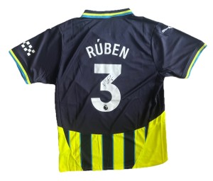 RÚBEN DIAS Hand Signed Manchester City 24/25 Away Football Shirt Proof/COA for sale on Ebay