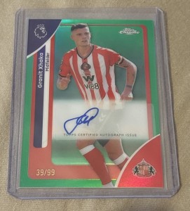 Granit Xhaka Sunderland Topps Chrome True Green auto /99 for sale on Ebay