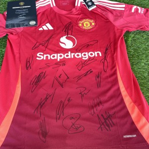 Manchester United 24/25 Home Shirt Signed by squad and Mgr COA  for sale on Ebay