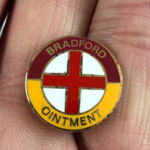 RARE BRADFORD CITY ST GEORGE OINTMENT HOOLIGANS ENAMEL PIN BADGE for sale on Ebay