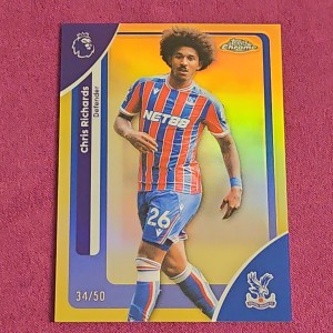 Topps Chrome Premier Lge 2026 Chris Richards /50 Gold Refractor Crystal Palace for sale on Ebay
