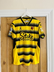 Watford FC 2021/2022 Match Worn/Issued Home Shirt Josh King #7 vs Spurs Jan 22 for sale on Ebay