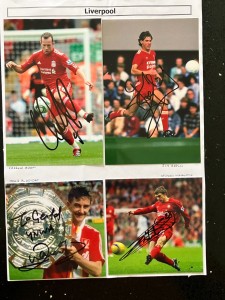 4 hand signed photographs of former Liverpool footballers. for sale on Ebay