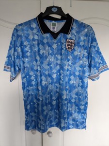 England Football Shirt 2XL XXL Mens Blue 1990 World Cup 3rd Kit Retro Score Draw for sale on Ebay