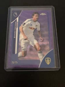 Topps Premier League Chrome 25/26 Brenden Aaronson/75 Leeds Purple Refractor  for sale on Ebay
