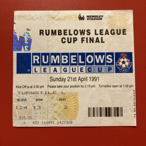 Ticket: 1991  Rumbelows League Cup Final 1Sheffield Wednesday v Man United  for sale on Ebay