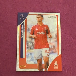 Topps Chrome Premier League 2026 James McAtee /92 LogoFractor Nottingham Forest for sale on Ebay