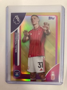 TOPPS PREMIER LEAGUE 2026 NICOLA MILENKOVIC NOTTS FOREST GOLD 26/50. for sale on Ebay