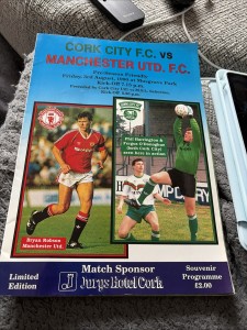 Cork City V Man Utd 03/08/90 Rare Dennis Irwin First Game For Utd. Ltd Edition. for sale on Ebay