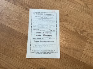 Chesham United v Hemel Hempstead FA Cup 19th September 1964 Mk Inside. for sale on Ebay