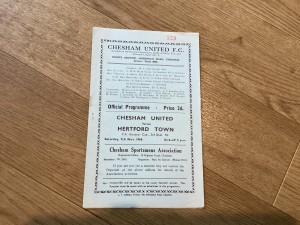 Chesham United v Hertford Town Amateur Cup 7th November 1964. for sale on Ebay