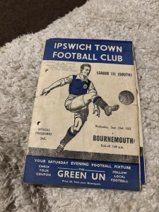 Ipswich Town V Bournemouth Football Prog Div 3 South 23/9/1953 1953/4 PH x 2 for sale on Ebay