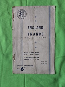 1947 England V France Original Programme  At Highbury Average Condition Rare for sale on Ebay