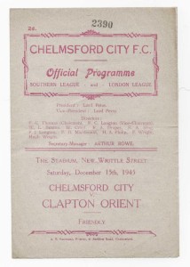 1945 Friendly - CHELMSFORD CITY v. CLAPTON ORIENT for sale on Ebay