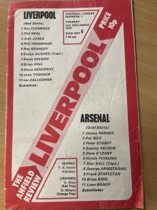 Liverpool Vs Arsenal 1975/76 Season 02/12/1975 Division 1 Match Day Programme  for sale on Ebay