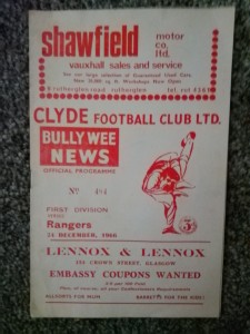 Clyde V Glasgow Rangers 1966/67, Match Postponed for sale on Ebay