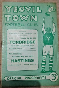 Football programme 1954/55 Yeovil Town Tonbridge Southern League Cup Final RARE for sale on Ebay