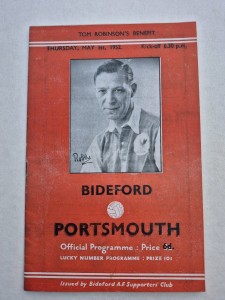 1951-52 - Bideford V Portsmouth - 1st May - Tom Robinson Benefit Match for sale on Ebay