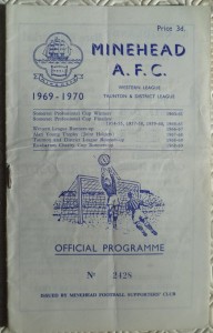 Minehead AFC v Yeovil programme (FA Cup Qual. Round Nov 1969) for sale on Ebay