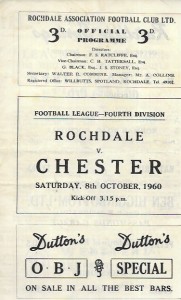 ROCHDALE v  CHESTER FC 1960/1 for sale on Ebay
