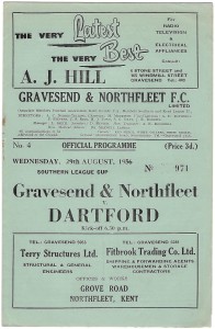 GRAVESEND & NORTHFLEET V DARTFORD 1956-57 SOUTHERN LEAGUE CUP AUGUST 29TH 1956 for sale on Ebay