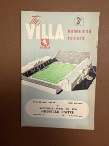 Aston Villa  v Sheffield United  1954/55 (11/5) for sale on Ebay