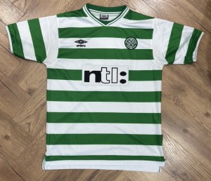 Celtic Umbro 1999 Home Shirt - Size Adult Large Larsson #7 21inch P2P for sale on Ebay