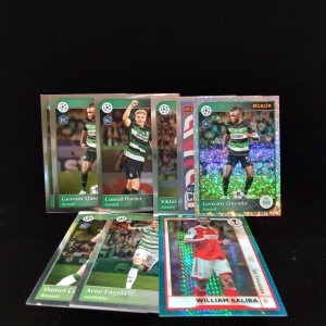 Topps Merlin UCC Football Card Bundle A Sporting Celtic Arsenal Quenda Saliba for sale on Ebay