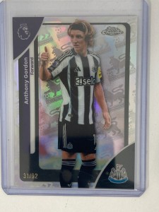TOPPS PREMIER LEAGUE CHROME 2026 ANTHONY GORDON NEWCASTLE PL RETROFRACTOR 31/92. for sale on Ebay