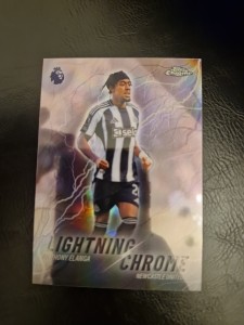 Topps Chrome Premier League 26 Anthony Elanga Lightning Chrome Newcastle United for sale on Ebay