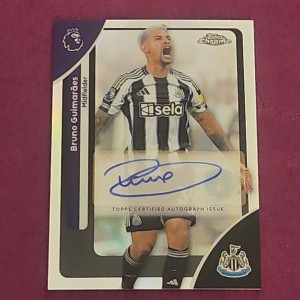Topps Chrome Premier League 2026 Bruno Guimaraes Auto Silver Refractor Newcastle for sale on Ebay