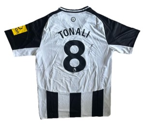 SANDRO TONALI Hand Signed 2025/26 Newcastle Home Football Jersey Proof/COA for sale on Ebay