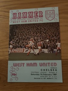 West Ham United v Chelsea Programme 1980/81 for sale on Ebay