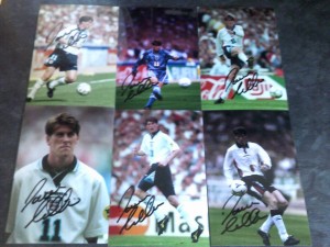 Signed England Player Photographs x 6 for sale on Ebay