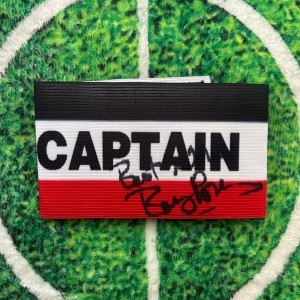 Bryan Pop Robson Of England, West Brom & Man United Signed Captain Armband wCOA for sale on Ebay