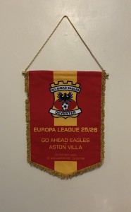 Go Ahead Eagles v Aston Villa Europa League Group Phase Match Details Pennant. for sale on Ebay