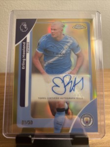 Topps Chrome Premier League 2026 - Erling Haaland Manchester City 01/50 Auto for sale on Ebay
