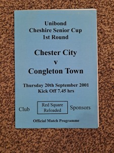 Chester v Congleton 01/02 Cheshire Senior Cup for sale on Ebay