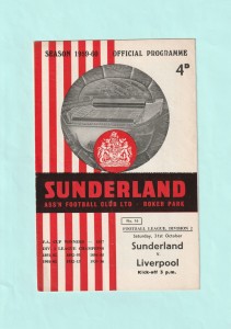 1959/60 LEAGUE DIVISION 2 : SUNDERLAND v LIVERPOOL ON 31ST OCTOBER 1959 for sale on Ebay